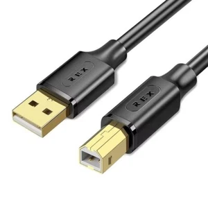 GOLD USB 2.0 High Speed Cable Printer Lead A to B Plug 24AWG 25cm/50cm/1m/2m/3m - Picture 1 of 9