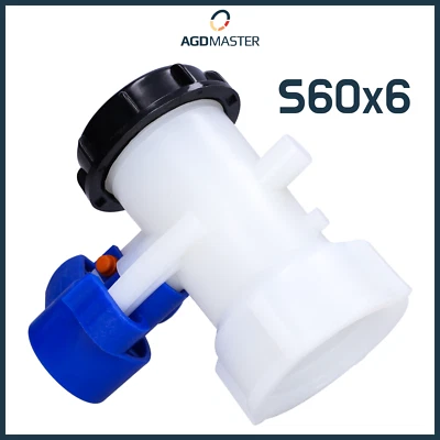 SILLAR Absperrklappe S60x6 für 1000L Mauser IBC-Tank Polyethylen Klappenhahn Universal