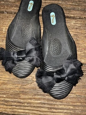 OKA B Okabashi черный бант оборки сандалии комфорт горки M 6,5 7 7,5 новый без коробки ❤️sj7m66 - Изображение 1 из 4