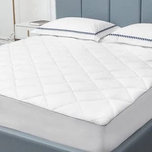 Mattress Pad Hypoallergenic Topper Bed Protector Cover Fitted Pillow Top Thin - Picture 1 of 8
