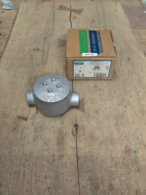 NUEVO O-Z/Gedney GUAL-75, caja de salida de conducto tipo C a prueba de explosiones (2) bujes de 3/4" Foto 1 de 4