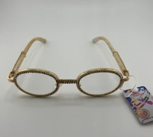 Fashion Eyewear Gold Rhinestone Non Prescription UV400 Fashion Eyeglasses - Picture 1 of 9