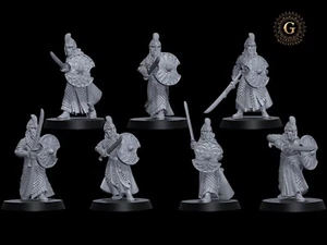 Hochelfen mit Schwertern X7 ideal für LOTR MESBG etc 28mm Wargames & Sammler - Bild 1 von 10