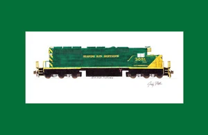 Reading & Northern SD40-2 11"x17" stampa opaca firmata Andy Fletcher - Foto 1 di 1