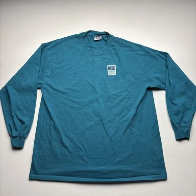 Vintage Health Access Card Shirt Teal Hanes Beefy Tee California Long Sleeve - Image 1 of 4