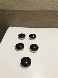 Set Of 5 Diamond Cut Black Onyx Tone Conch Buttons - Picture 1 of 4
