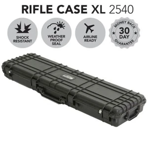 Rifle Hard Gun Case 53" Travel Protective Safe Airline Approved Waterproof Black - Picture 1 of 11