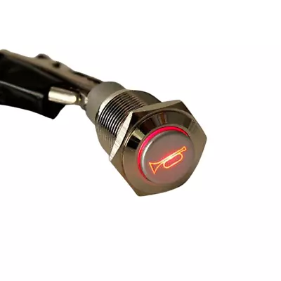 12V Red 16mm Car LED Light Momentary Horn Button Metal Switch Push Button P8I5 • 10.43€