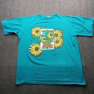 Vintage Hemd Herren Extra Large Grün Sonnenblume 90er Einzelnaht Kastig Freizeit - Bild 1 von 12