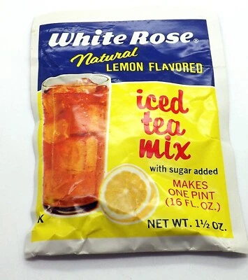 Mezcla de té helado natural con sabor a limón marca White Rose años 60 sin abrir sellada Foto 1 de 2
