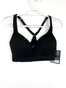 Jockey Womens Active Mid Impact Molded Seamless Bra Black Size Medium - Picture 1 of 3