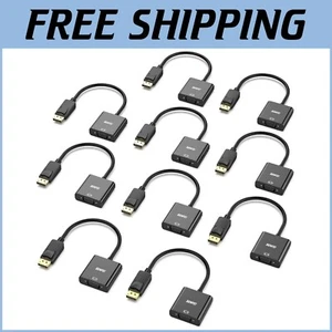 Reliable 10-Pack DisplayPort to VGA Adapters with Latch Design - 1080P Quality - Picture 1 of 9
