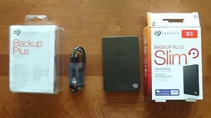 SEAGATE BACKUP PLUS SLIM 2TB EXTERNAL HARD DISK DRIVE - Picture 1 of 4