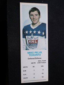 1970-71 Dad's Cookies Hockey Card # Mike Pelyk - Toronto Maple Leafs (NM)