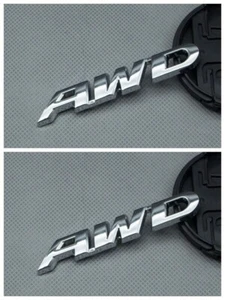 2x Chrome Side Fender AWD Off-Road Emblem Metal All Wheel Drive Rear Trunk Badge - Imagen 1 de 9
