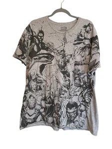T-shirt uomo Marvel fumetto XXL grigio nero stampa all over stile anni 90 punto singolo - Foto 1 di 13