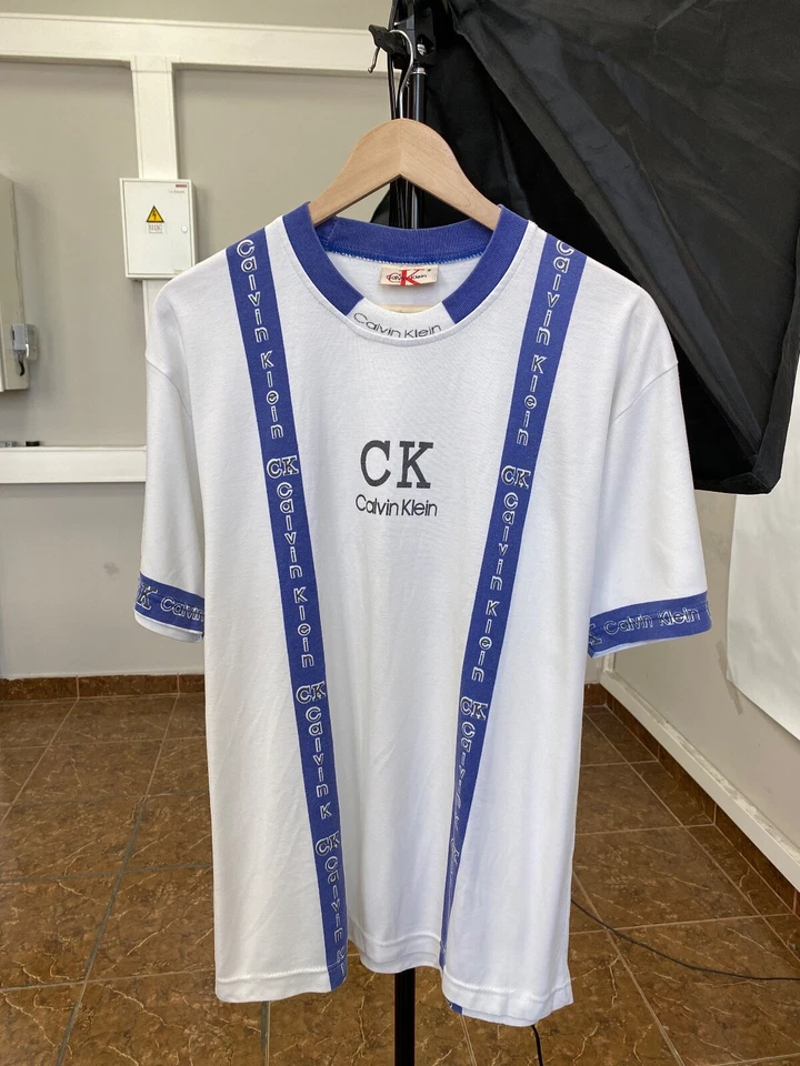 Vintage 1990s Calvin Klein Jeans Rare retro hype Y2K t-shirt size M color white - Image 1 of 4