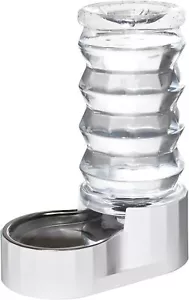 Automatic Pet Waterer Gravity Stainless Steel Water Dispenser Feeder for Cat Dog - Picture 1 of 8