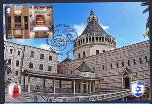 GIBRALTAR ISRAEL 2022 JOINT ISSUE STAMP ANNUNCIATION CHURCH MAXIMUM CARD - Picture 1 of 1