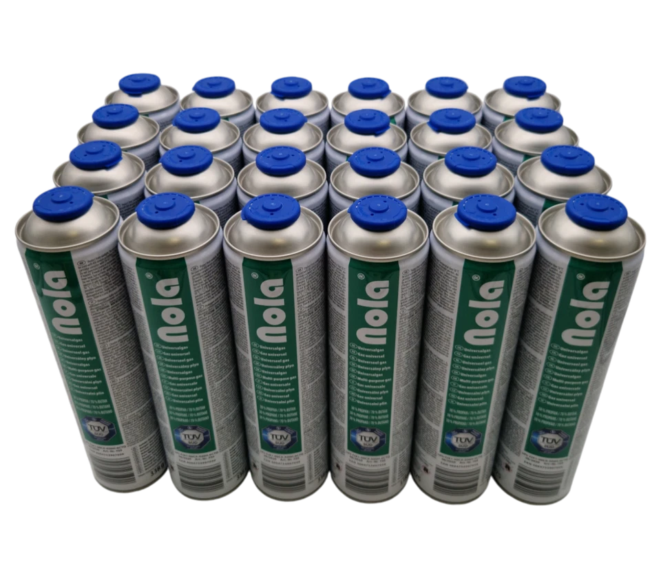2 x, 4 x, 8 x, 12 x, 24 x, 48 x 600ml 338g Universalgas Gaskartusche Butan NOLA - Bild 1 von 4