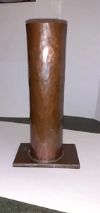 vintage heavy copper vase /spill vase decorative hammered finish Trench Art look - Picture 1 of 5