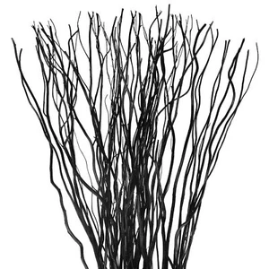 50 Pcs Decorative Curly Willow Branches 15 Inch Artificial Black Sticks for DIY - Picture 1 of 7