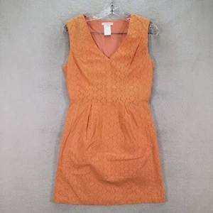 Esley Womens Dress Size S Orange Floral Daisy V Neck Modern Colorful Sheath - Picture 1 of 13