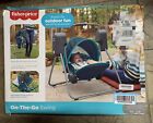 Fisher-Price On-the-Go Baby Infant Swing with Canopy - Pixel Forest, Blue Green 