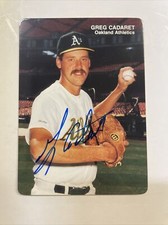 1989 Mother’s Cookies Greg Cadaret Autographed Card #20 Oakland Athletics A-11