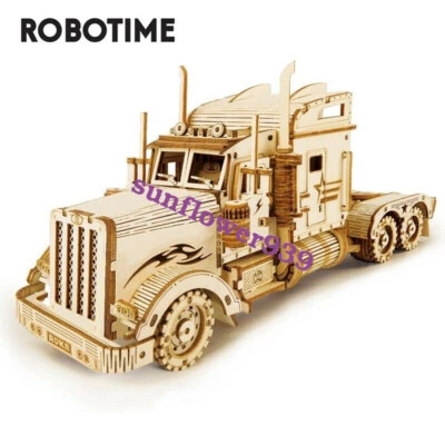 Robotime Truck 3D Puzzle Laser Wooden Model Kits Toy Gift for Teens Kids 286pcs - Image 1 of 4