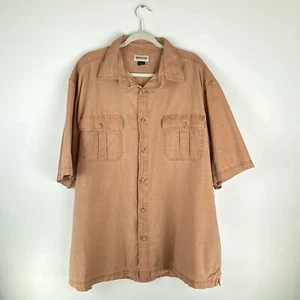 Magellan Sportswear Mens 2XL Button Shirt Front Pockets Short Sleeve Rust Orange - Picture 1 of 8