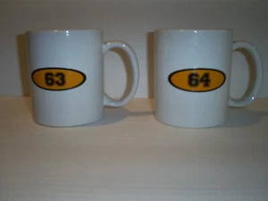 VINTAGE NFL PACKERS JERRY KRAMER 64/FUZZY THURSTON 63 COFFEE CUPS/MUGS SET. - Picture 1 of 5