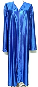 Graduation Source Gown 5' 03" - 5' 05" Size 48 Gown Shiny Blue - Picture 1 of 5