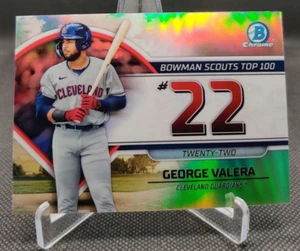 2023 Bowman Chrome Scouts Top 100 #BTP-22 George Valera Cleveland Guardians card - Picture 1 of 2
