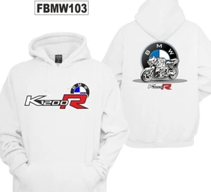 Felpa cappuccio nero K1200 R bianco white hoodie sweatshirt FBMW103 - Imagen 1 de 1