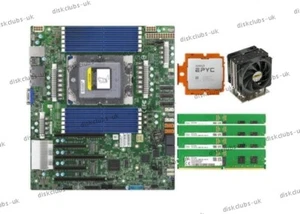 Supermicro H13SSL-N + AMD EPYC Genoa 9654 QS CPU + 8x 16GB RAM DDR5 + 1x Cooler - Picture 1 of 5