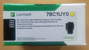 NEW GENUINE Lexmark 78C1UY0 Yellow Ultra High Yield Toner Cartridge CS521 CS622 - Picture 1 of 5
