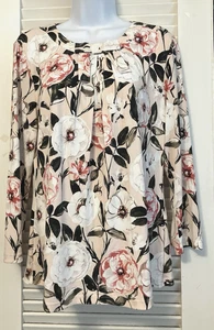 KARL LAGERFELD SATIN KNIT FLORAL Bow Tie Front Back Zip Logo SZ M - Picture 1 of 12