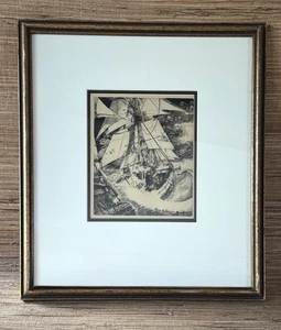 PHILIPPE MOHLITZ Soulevement Soudain et Puissant 1971 incisione surreale nautica - Foto 1 di 4