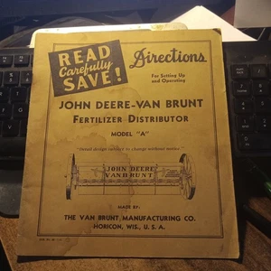 Trapano Distributore Concime John Deere Van Brunt Modello A Originale - Foto 1 di 4