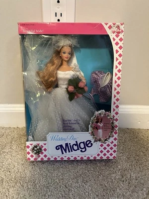 1990 Wedding Day Midge Barbie Doll Bride NRFB #9606 Mattel Vintage  - Image 1 of 3
