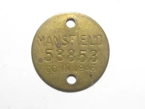 1946 Mansfield CT Connecticut Dog Tax Tag License - #65064 - Picture 1 of 2