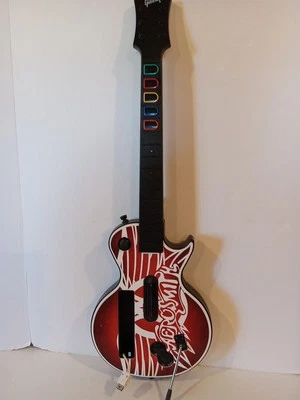 Wii Les Paul Gibson Aerosmith Guitar Red Octane Model 95375.805 Tested Nintendo  - Image 1 of 4