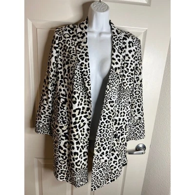 Chaqueta de novio Chico's para mujer con plumero estampado de leopardo NUEVA ~ Talla 1 Foto 1 de 4