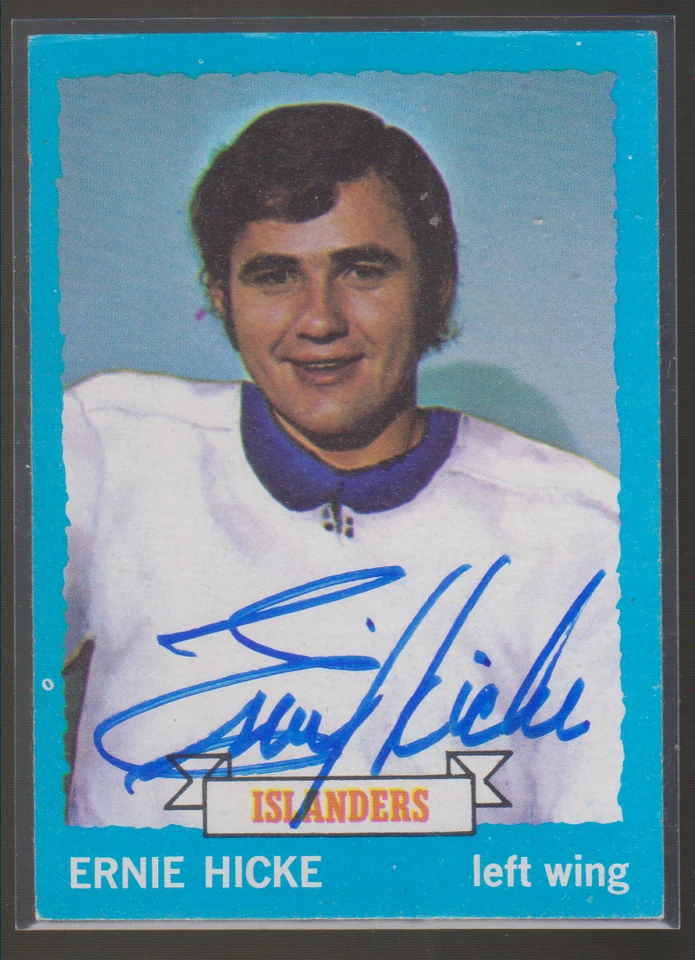 Autographed 73/74 Topps Ernie Hicke - Islanders - Image 1 of 1