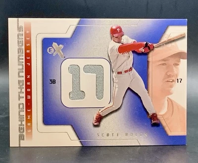 2002 Fleer EX Scott Rolen - 名人堂比赛使用球衣布贴:NL ROY,名人堂 — 第 1/4 张图片