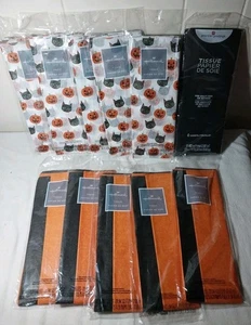 Hallmark 11 Halloween Tissue Paper Black Orange Black Cat Pumpkin & 1 Black AG - Picture 1 of 8