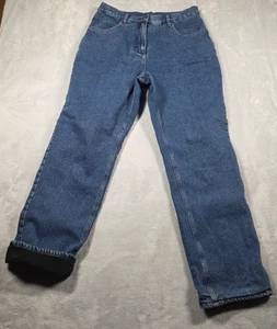 Pantalones de mezclilla Woolrich para mujer talla 10 forrados de lana azul pierna recta aire libre 0997 - Imagen 1 de 16