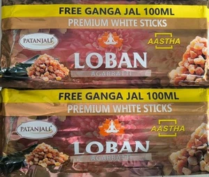 2X 250g PATANJALI AASTHA LOBAN PREMIUM WHITE INCENSE STICKS AGARBATTI - Picture 1 of 3
