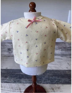 American Girl Bitty Baby Starter Suitcase Yellow Hearts Top Shirt ONLY 2003 - Picture 1 of 8